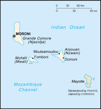 Karte Komoren Landkarte