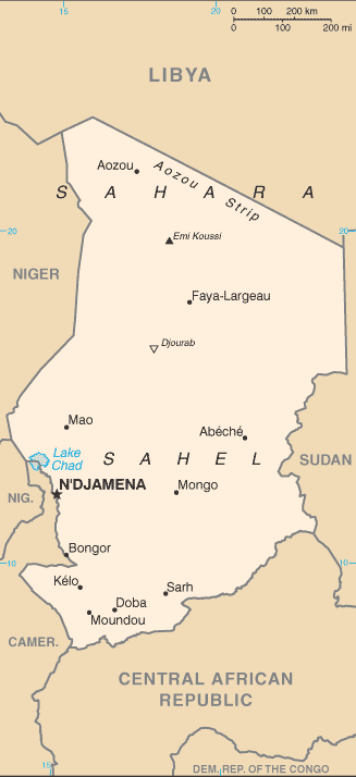 Landkarte Tschad