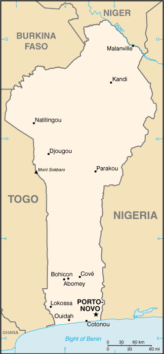 Karte Benin Landkarte