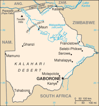 Karte Botswana landkarte