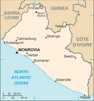 Karte Liberia Landkarte
