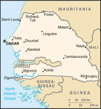 Karte Senegal Landkarte