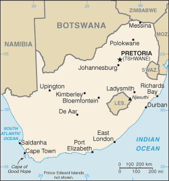 Karte Südafrika Afrika