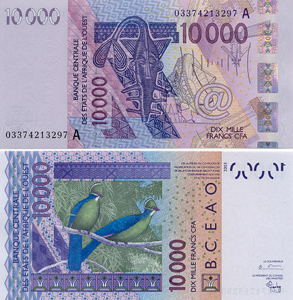 Banknoten Elfenbeinküste