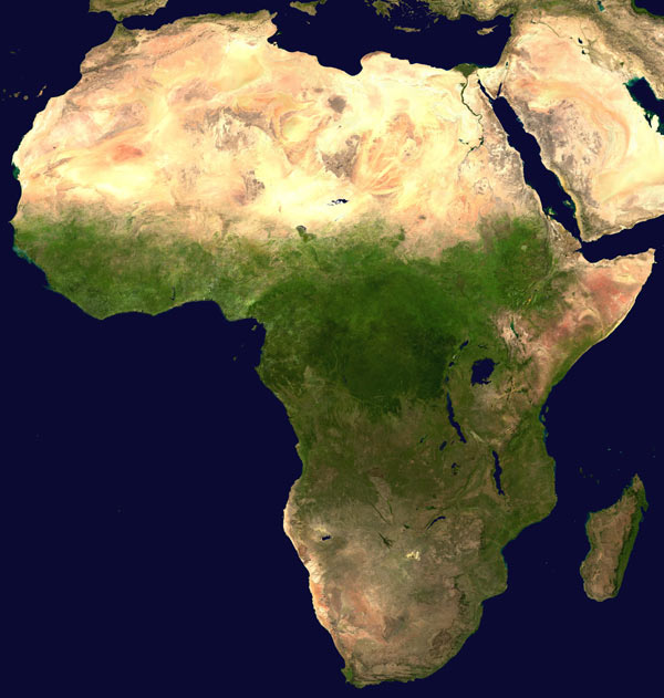 Afrika Karte Luftbild Satellitenbild