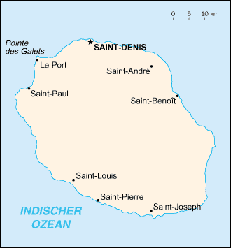 Karte Reunion Afrika