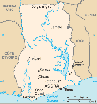 Karte Ghana Landkarte