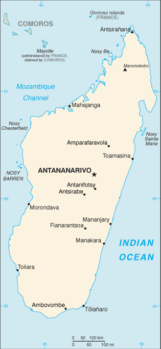 Landkarte Madagaskar Afrika