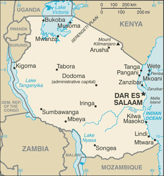 Landkarte Tansania Afrika