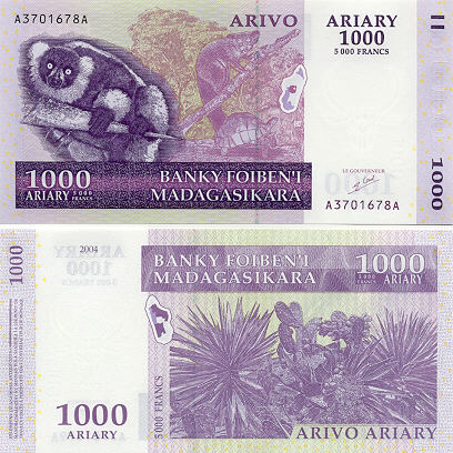 Banknoten Madagaskar